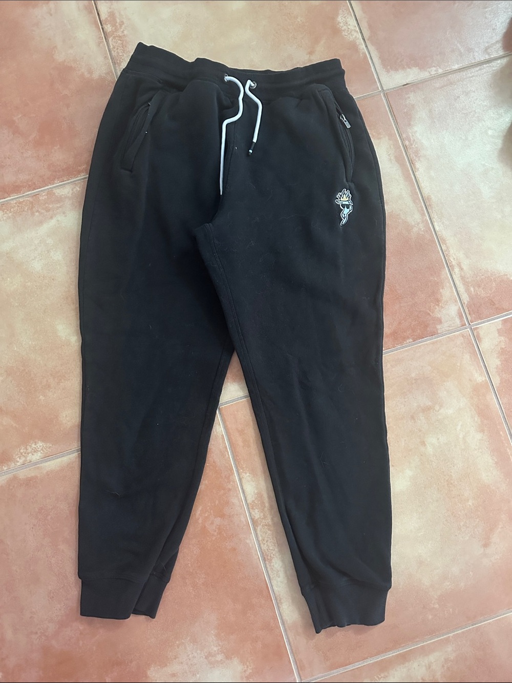 Black Men's Jogger Sweatpants with Contrast Drawstring